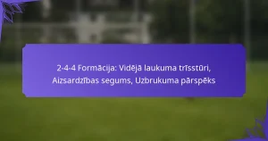 2-4-4 Formācija: Vidējā laukuma trīsstūri, Aizsardzības segums, Uzbrukuma pārspēks