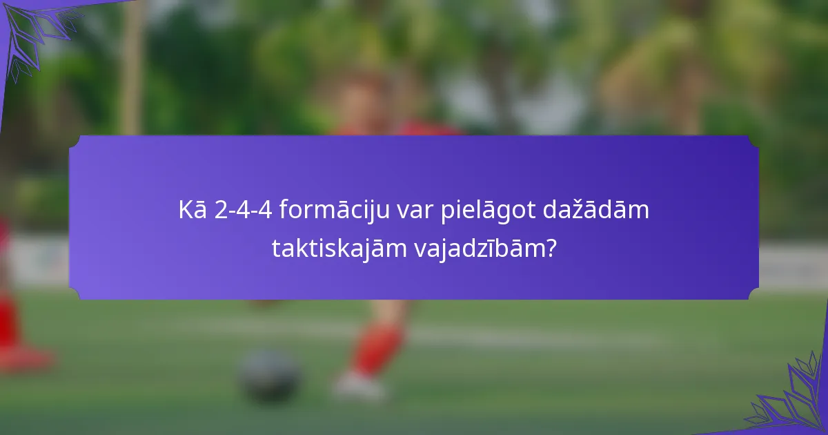 Kā 2-4-4 formāciju var pielāgot dažādām taktiskajām vajadzībām?