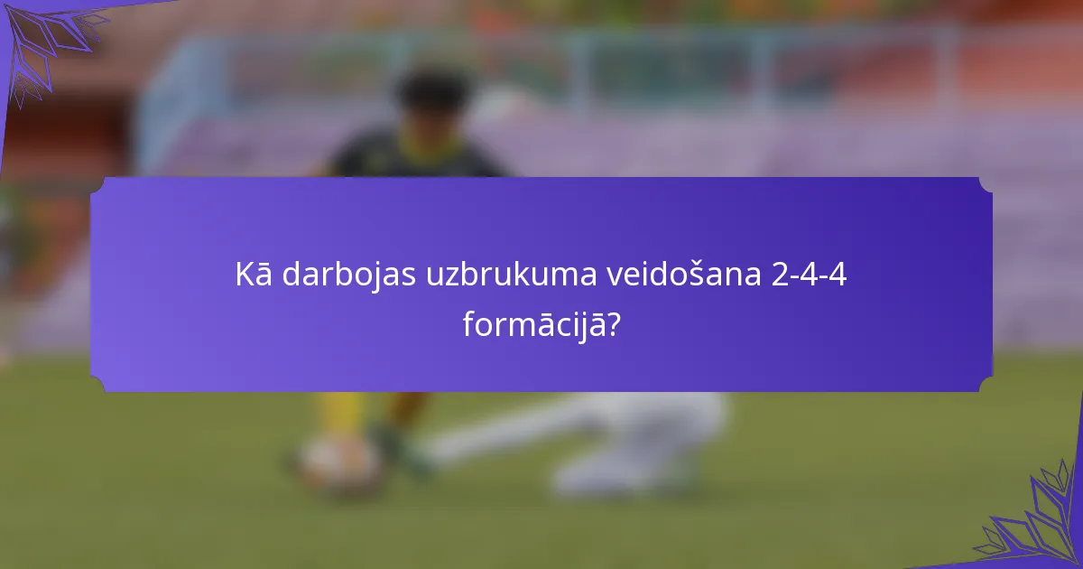 Kā darbojas uzbrukuma veidošana 2-4-4 formācijā?