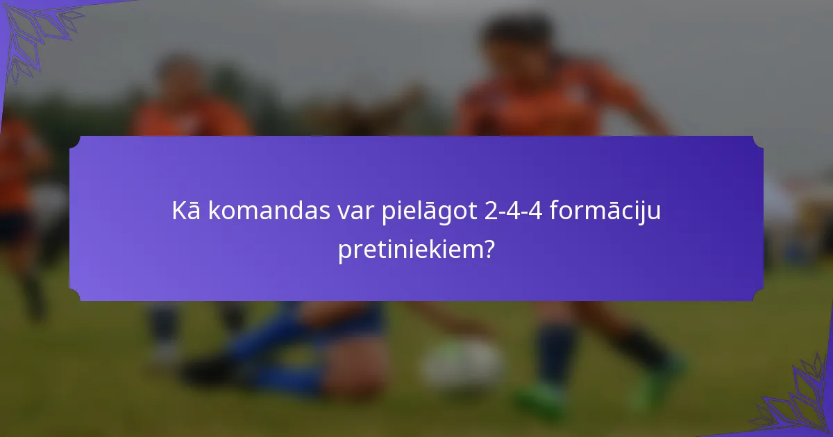 Kā komandas var pielāgot 2-4-4 formāciju pretiniekiem?