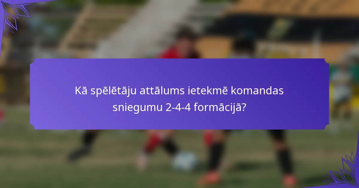 Kā spēlētāju attālums ietekmē komandas sniegumu 2-4-4 formācijā?